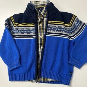 Nautica Sweater Cardigan & Button Down Dress Shirt 18-24m
